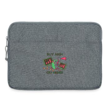 Buy High -Cry Higher: Investor, Crypto Aktien Meme - Laptoptasche 15" - Grau meliert - Vorne