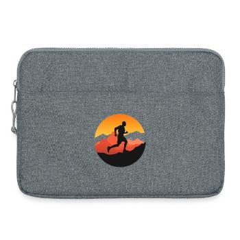 Running – Symbol of freedom - trail logo - Laptop bag 15" - heather grey - Front