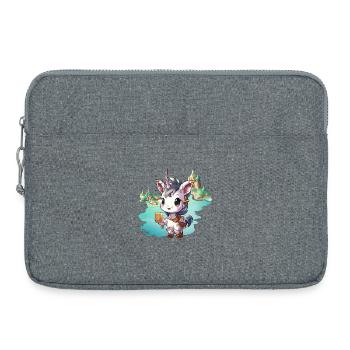 Small Unicorn with Book by the Lake - Laptop bag 15" - heather grey - Front