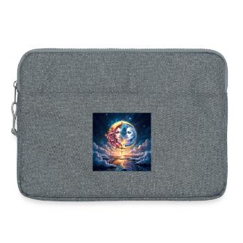 Dualité lunaire en amour - Sacoche pour ordinateur portable 15 pouces - gris chiné - Devant