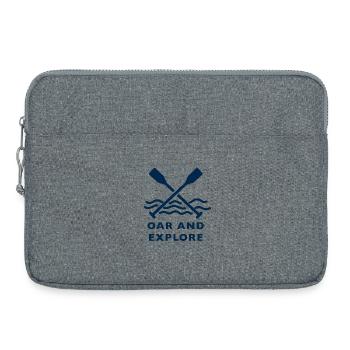 Ruder und Entdecken-Linienkunst – Kajakabenteuer - Laptoptasche 15" - Grau meliert - Vorne