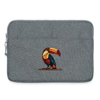 Toucan in Glass Mosaic Style Artful Bird Design - Laptop bag 15" - heather grey - Front