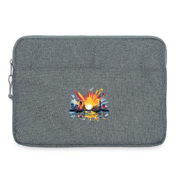 Stadtfeuerwerk Skyline Spritz - Laptoptasche 15" - Grau meliert - Vorne