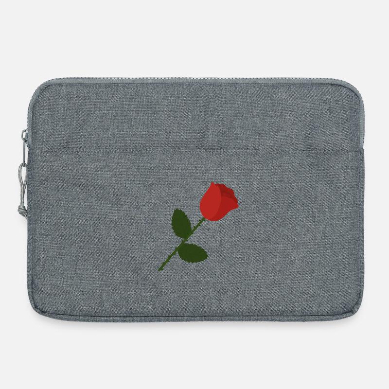 Rose Illustration - Sacoche pour ordinateur portable 15 pouces - gris chiné