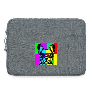 Pop Art Pup - Sacoche pour ordinateur portable 15 pouces - gris chiné - Devant