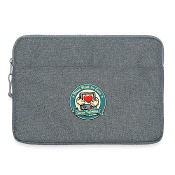 Gamer Valentine Vintage-Abzeichen - Laptoptasche 15" - Grau meliert - Vorne
