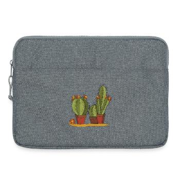 Blumen - Laptoptasche 15" - Grau meliert - Vorne