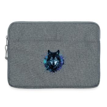 Wolf Aquarell – Color Splash - Laptoptasche 15" - Grau meliert - Vorne