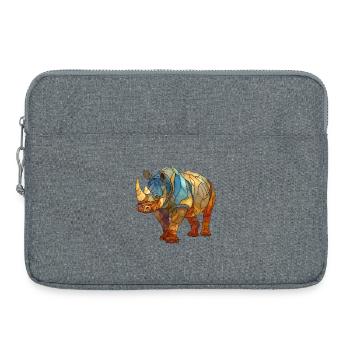 Motif puissant de vitrail en mosaïque rhinocéros - Sacoche pour ordinateur portable 15 pouces - gris chiné - Devant