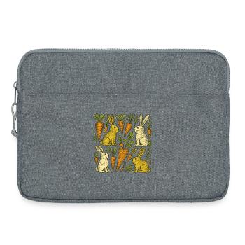 Illustration des lapins du jardin de carottes - Sacoche pour ordinateur portable 15 pouces - gris chiné - Devant