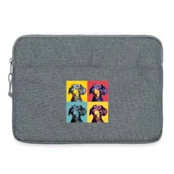 Pop Art Dackel-Quad - Laptoptasche 15" - Grau meliert - Vorne