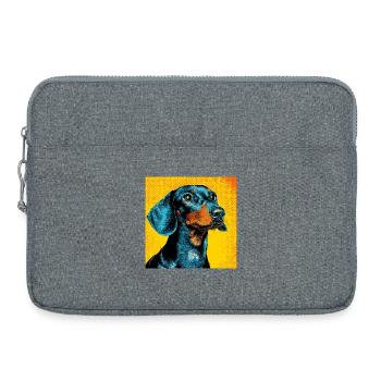 Teckel Pop Art - Sacoche pour ordinateur portable 15 pouces - gris chiné - Devant