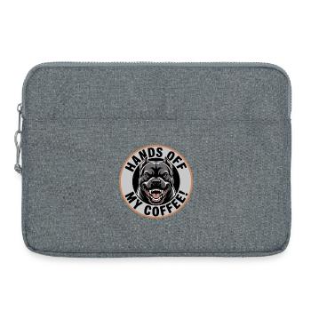 Hands Off My Coffee – Lustiges Kaffee-Shirt - Laptoptasche 15" - Grau meliert - Vorne