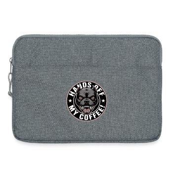Hände weg von meinem Kaffee - Laptoptasche 15" - Grau meliert - Vorne