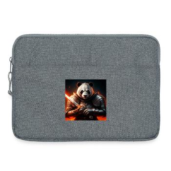 Panda warrior in fire armor - Laptop bag 15" - heather grey - Front