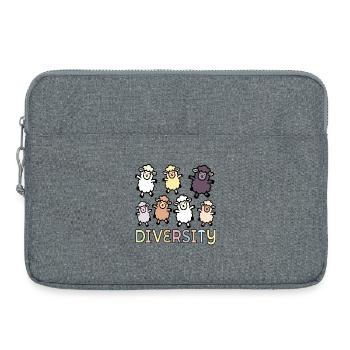 Vielfalt Schaf-Inklusion - Laptoptasche 15" - Grau meliert - Vorne