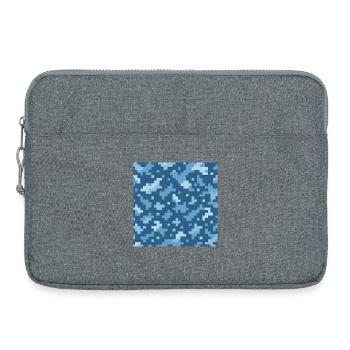 Blaues Pixelmuster - Laptoptasche 15" - Grau meliert - Vorne