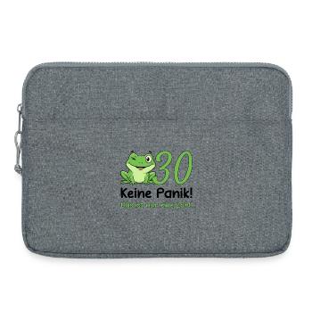 30 Birthday Design – Don't Panic! Funny Frog - Laptop bag 15" - heather grey - Front