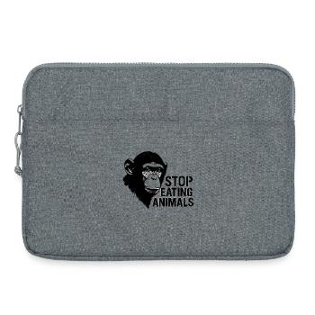 Les chimpanzés arrêtent de manger des animaux - Sacoche pour ordinateur portable 15 pouces - gris chiné - Devant