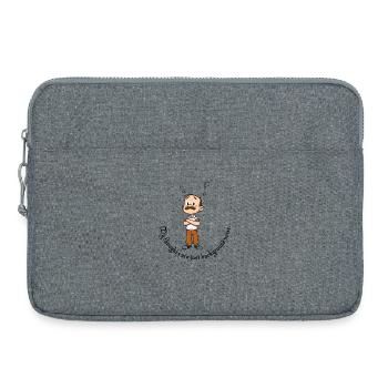 Buddy with Schnauzer Cartoon - Laptop bag 15" - heather grey - Front