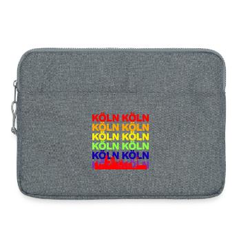KÖLN REGENBOGEN SKYLINE, KÖLLE PRIDE, LGBTQ+ - Laptoptasche 15" - Grau meliert - Vorne