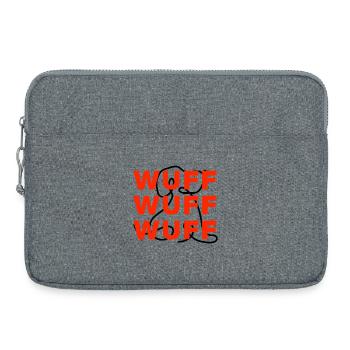OUAF OUAF OUAF POUR LES AMOUREUX DES CHIENS, LES MAMANS ET LES PAPAS - Sacoche pour ordinateur portable 15 pouces - gris chiné - Devant