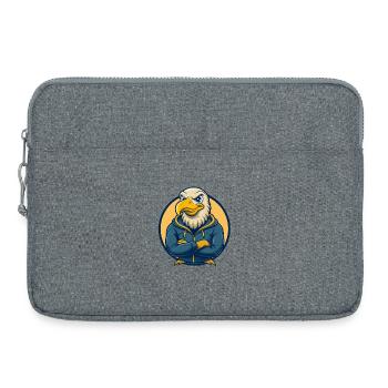 Albatross Kawaii Maskottchen Cartoon Clipart Logo Abzeichen - Laptoptasche 15" - Grau meliert - Vorne