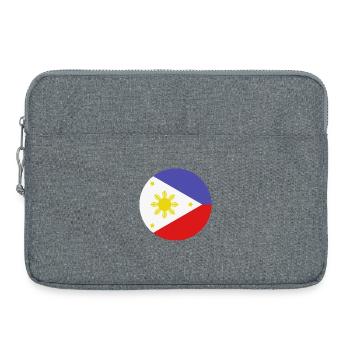 Philippinen-Rundflagge - Laptoptasche 15" - Grau meliert - Vorne