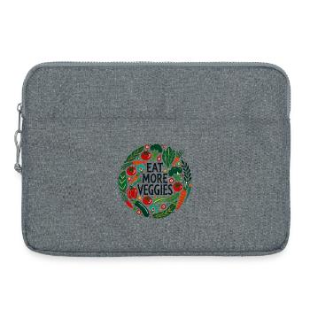 Eat More Veggies Circular Veggie Design - Laptop bag 15" - heather grey - Front