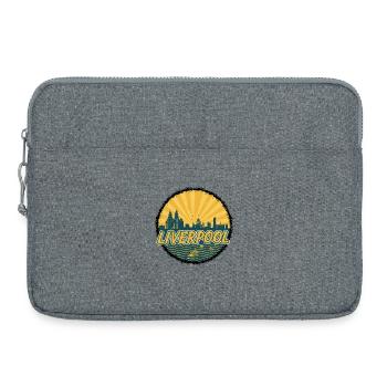 Liverpool Skyline Liver Building Vintage Badge - Laptop bag 15" - heather grey - Front