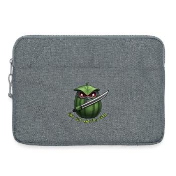 Wassermelone Ninja: Ein Schnitt Ende - Laptoptasche 15" - Grau meliert - Vorne