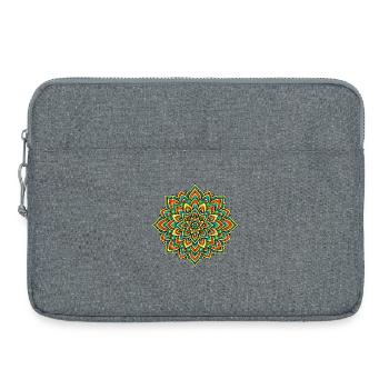 Bunte Mandala – Harmonie und Gleichgewicht - Laptoptasche 15" - Grau meliert - Vorne