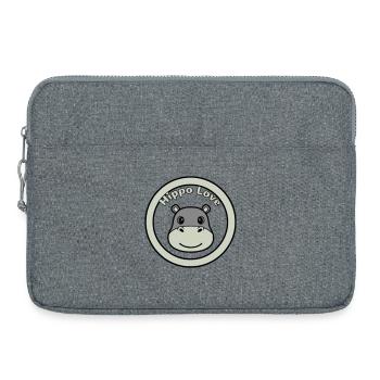 Hippo Love Hippo Logo Badge - Sacoche pour ordinateur portable 15 pouces - gris chiné - Devant