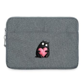 Amour des chats - Sacoche pour ordinateur portable 15 pouces - gris chiné - Devant