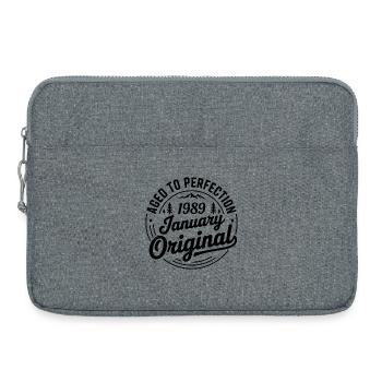 janvier 1989 – Légende des sommets et montagnes - Sacoche pour ordinateur portable 15 pouces - gris chiné - Devant