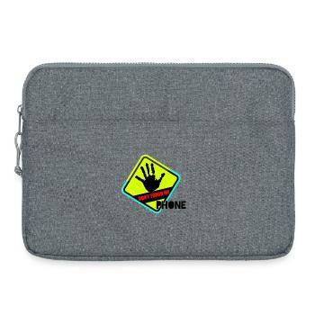 Mains en avant ! Pas de contact téléphonique - Sacoche pour ordinateur portable 15 pouces - gris chiné - Devant