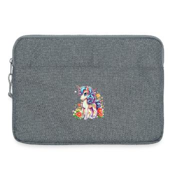 Licorne magique en fleurs au printemps - Sacoche pour ordinateur portable 15 pouces - gris chiné - Devant