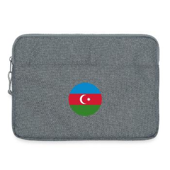 Azerbaijan round flag - Laptop bag 15" - heather grey - Front