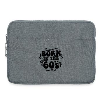 Né dans les années 60 - Design rétro vintage des années 60 - Sacoche pour ordinateur portable 15 pouces - gris chiné - Devant