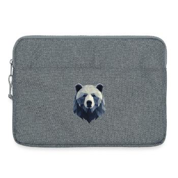 Bärenkopf, starkes Bärendesign, Kraftsymbol - Laptoptasche 15" - Grau meliert - Vorne
