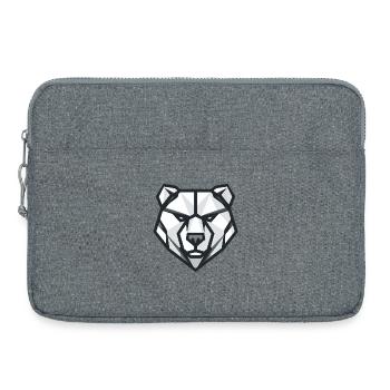 Logo ours géométrique, symbole force et puissance - Sacoche pour ordinateur portable 15 pouces - gris chiné - Devant