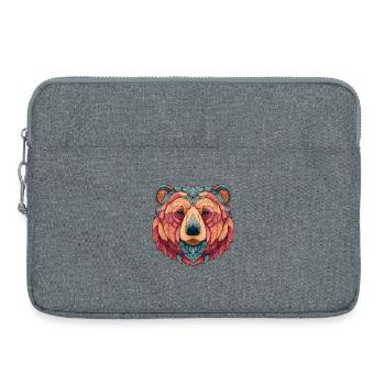 Ours mandala en couleur, calme et harmonie - Sacoche pour ordinateur portable 15 pouces - gris chiné - Devant