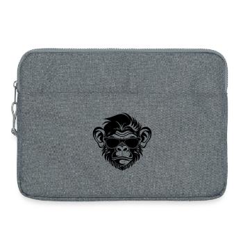 Tête de singe cool avec lunettes de soleil - Sacoche pour ordinateur portable 15 pouces - gris chiné - Devant