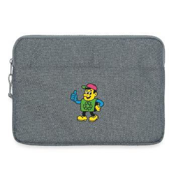 Recycle Hero Mascot Tee - Laptop bag 15" - heather grey - Front