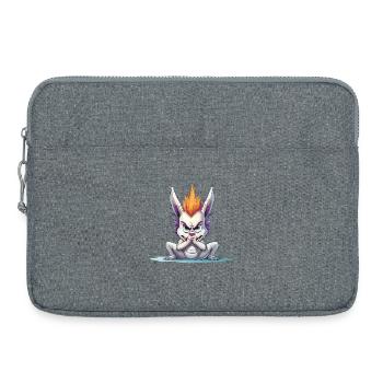 Wütendes Mohawk Häschen - Laptoptasche 15" - Grau meliert - Vorne