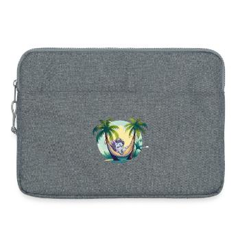 Sleeping unicorn in palm tree paradise - Laptop bag 15" - heather grey - Front