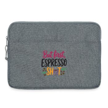 But first espresso shot - Laptop bag 15" - heather grey - Front