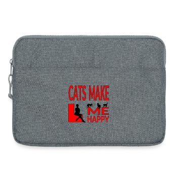 Katzen - Laptoptasche 15" - Grau meliert - Vorne