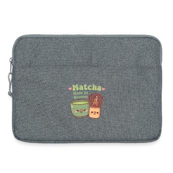 Cute Matcha And Whisk Matcha Made In Heaven Pun - Laptop bag 15" - heather grey - Front