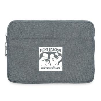 Antifaschismus Silhouette Fight Facism Resistance - Laptoptasche 15" - Grau meliert - Vorne